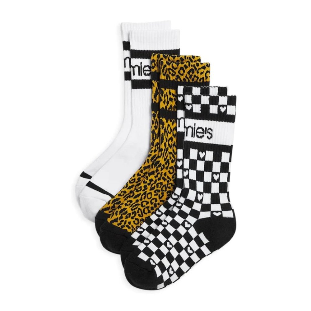 Private Label Women's 3 Pack of Socks - Checkered - Leopard - White - NWT - Picture 2 of 2
